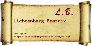 Lichtenberg Beatrix névjegykártya